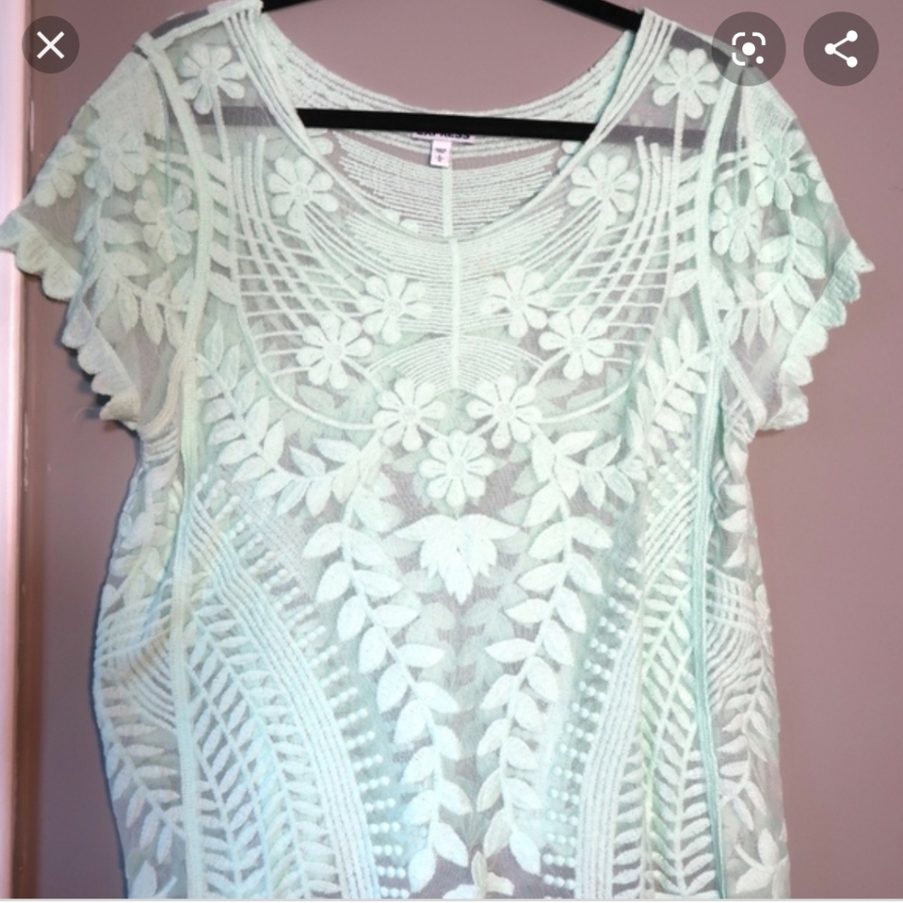 Mint Express lace crochet blouse